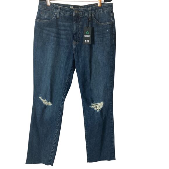 Kut From The Kloth Jeans Womens 10 High Rise Reese Fab Ab Ankle Straight Leg New